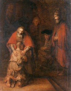 Рембрандт. Картина иллюстрирующая притчу Христа о блудном сыне ок. 1666-69, находится в Эрмитаже