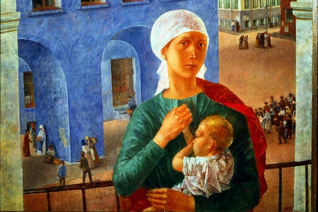 Kuzma Petrov-Vodkin, The year 1918 in Petrograd, 1920, oil on canvas, State Tretyakov Gallery. Moscow. Russia.